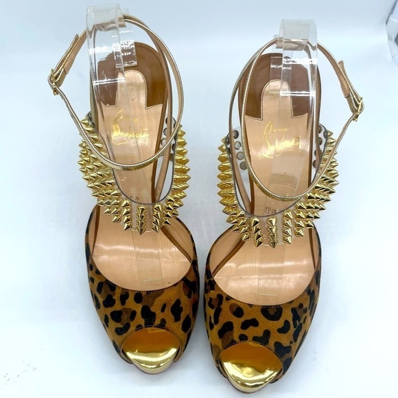 Christian Louboutin Levita Girl Leopard Print High Heel Sandals EU 40 - Picture 3 of 11